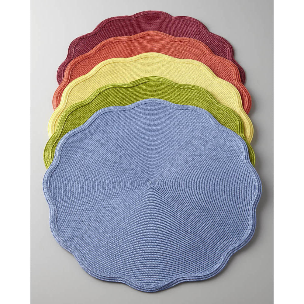 16" Round Scallop Placemat (Sherbet 2-Tone Colors) by Deborah Rhodes