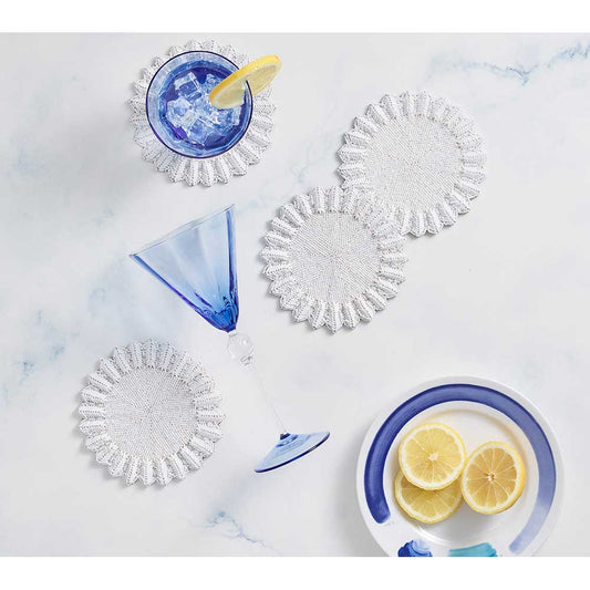 Lumina Coasters in White, Set of 4 in a Gift Bag by Kim Seybert Additional Image - 1