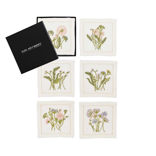 Meadow Cocktail Napkins in Multi, Set of 6 in Gift Box by Kim Seybert