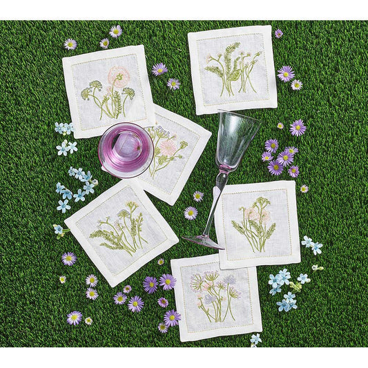 Meadow Cocktail Napkins in Multi, Set of 6 in Gift Box by Kim Seybert Additional Image - 1