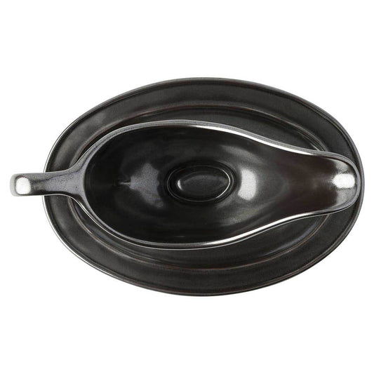 Pewter Stoneware Sauce Boat and Stand by Juliska Additional Image-1