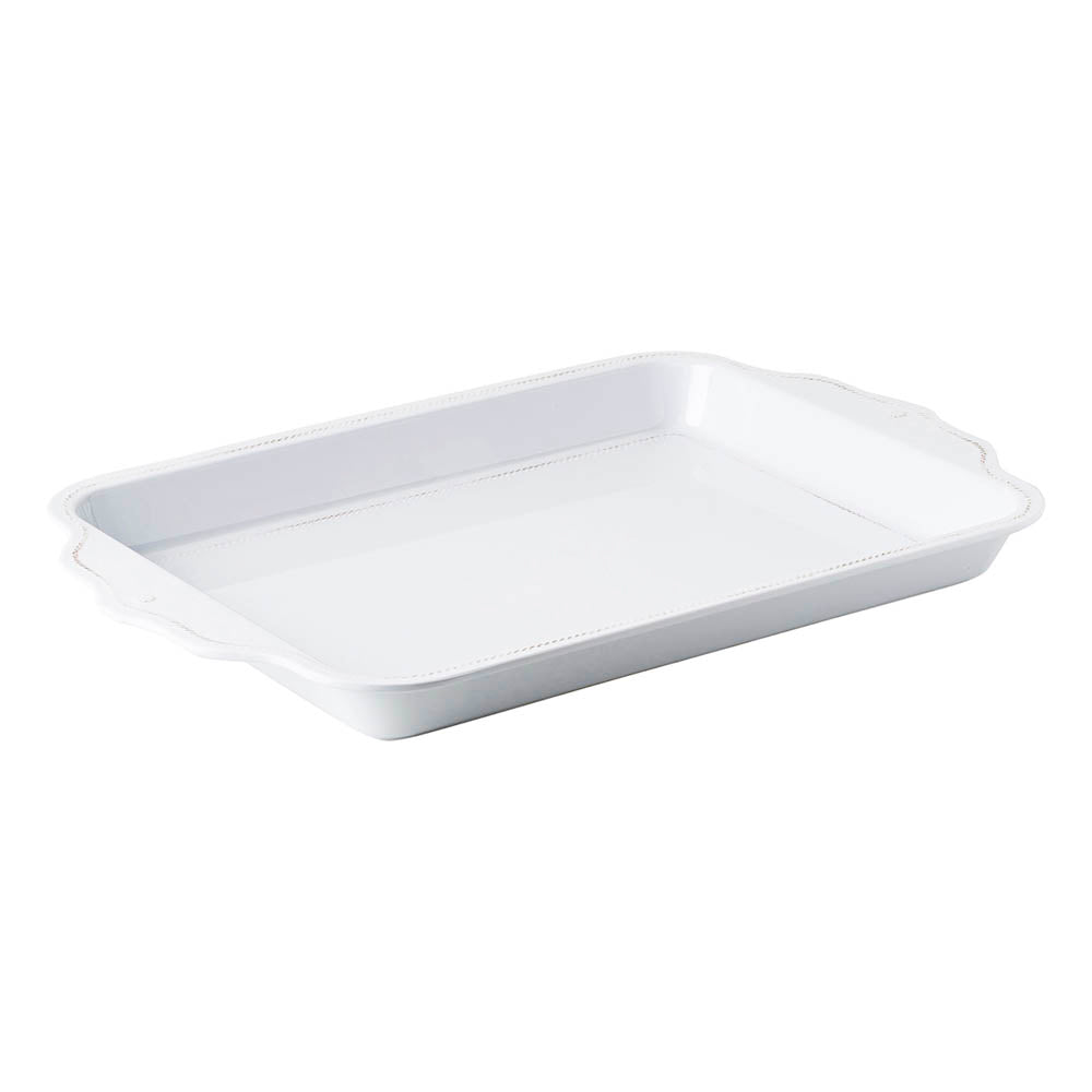 Al Fresco Berry & Thread White 24" Handled Serving Tray by Juliska