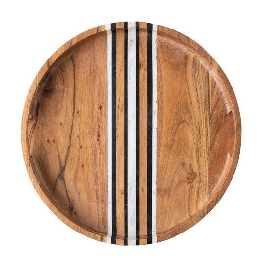 Stonewood Stripe Round Tray - Natural Multi by Juliska Additional Image-1