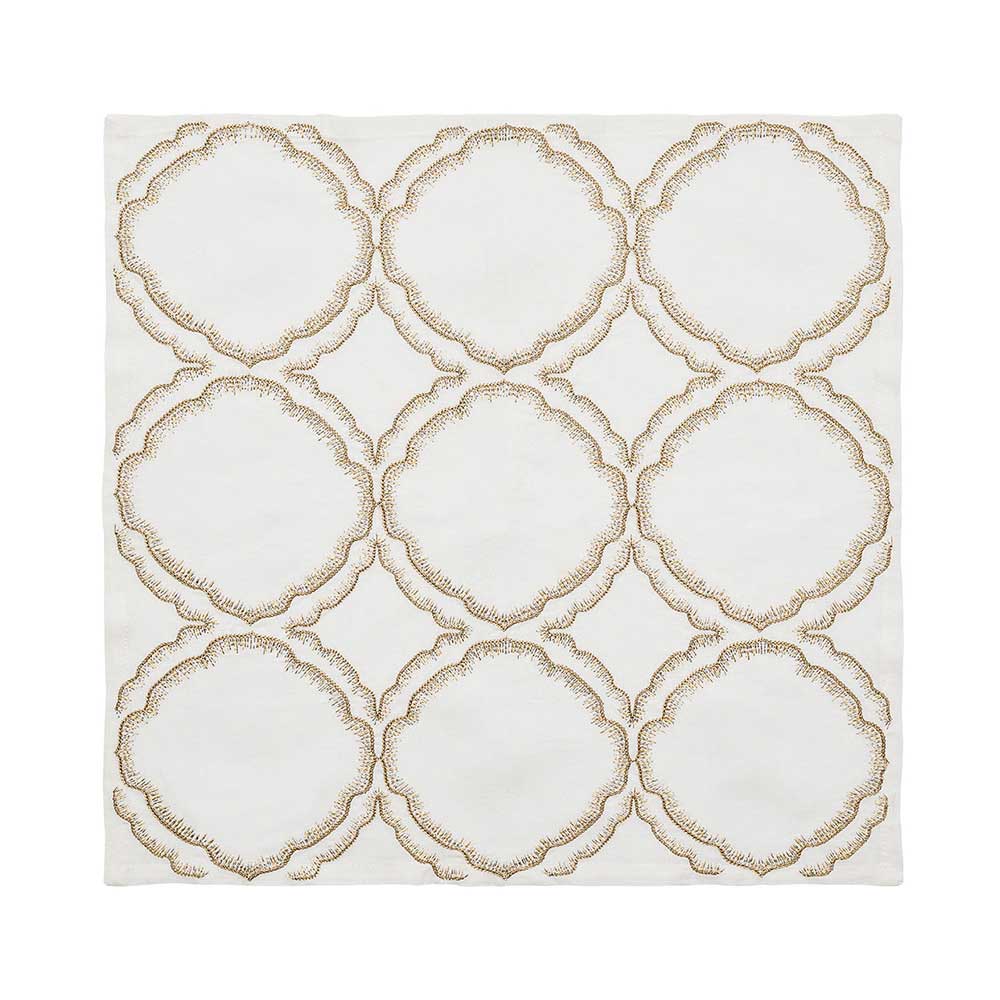 Daydream Napkin in White, Gold & Silver, Set of 4 by Kim Seybert Additional Image - 5
