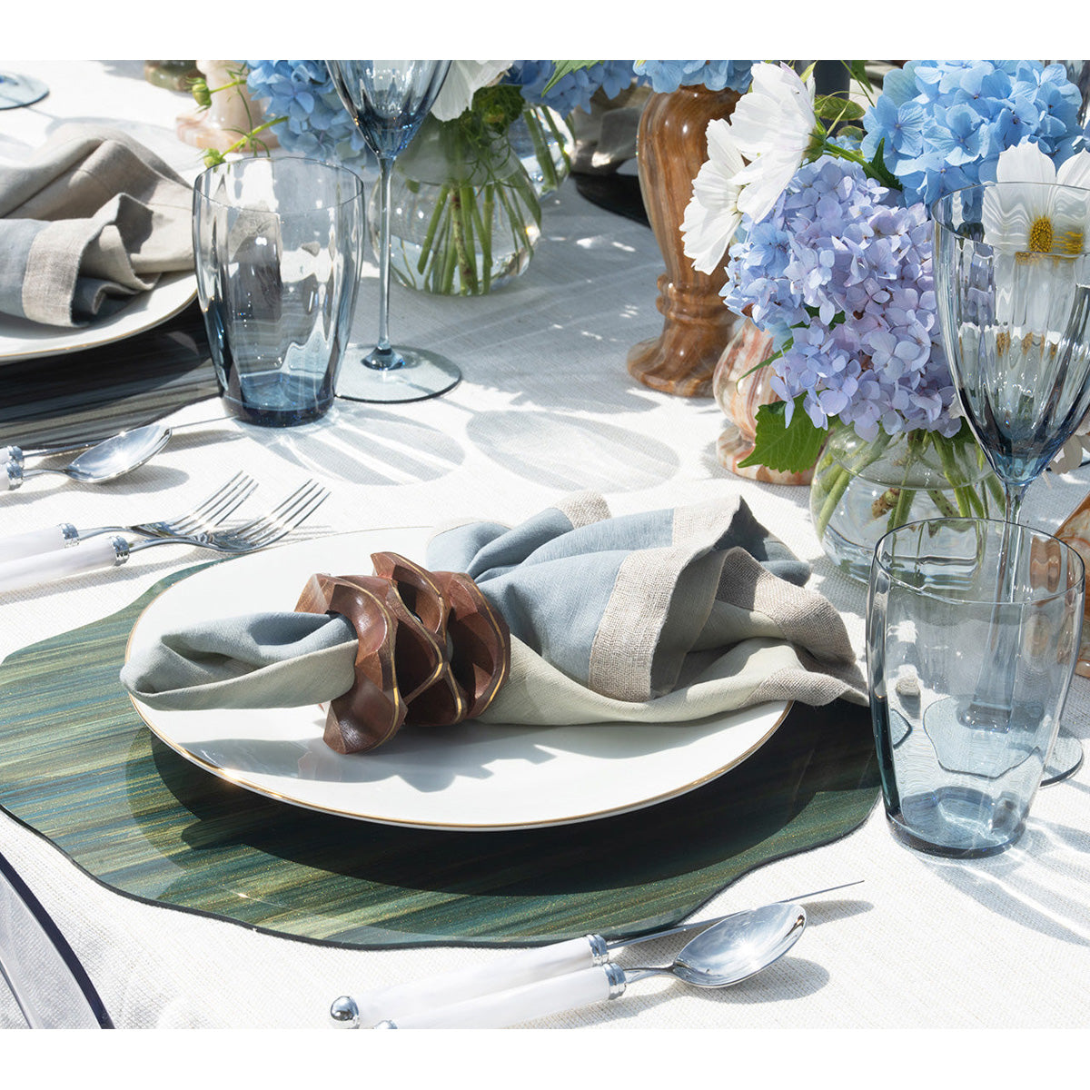 Pavilion Napkin Ring in Brown & Gold - Set of 4 by Kim Seybert Additional Image-2