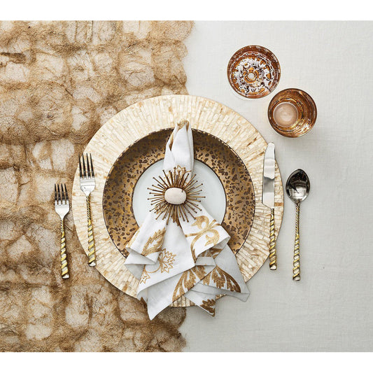 Byzantine Placemat in Ivory & Gold - Set of 4 by Kim Seybert Additional Image-1