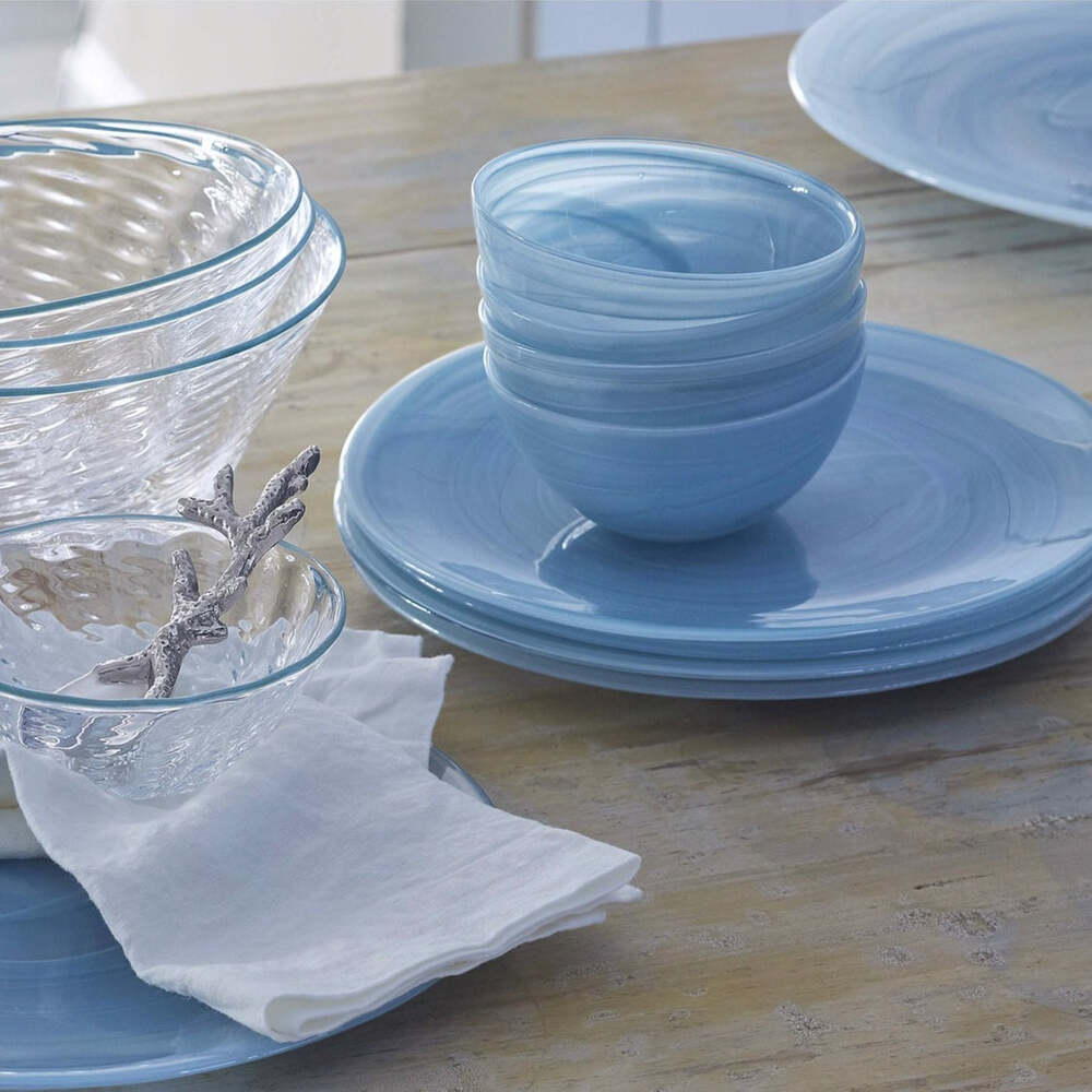Alabaster Aqua Large Platter by Mariposa Additional Image-2