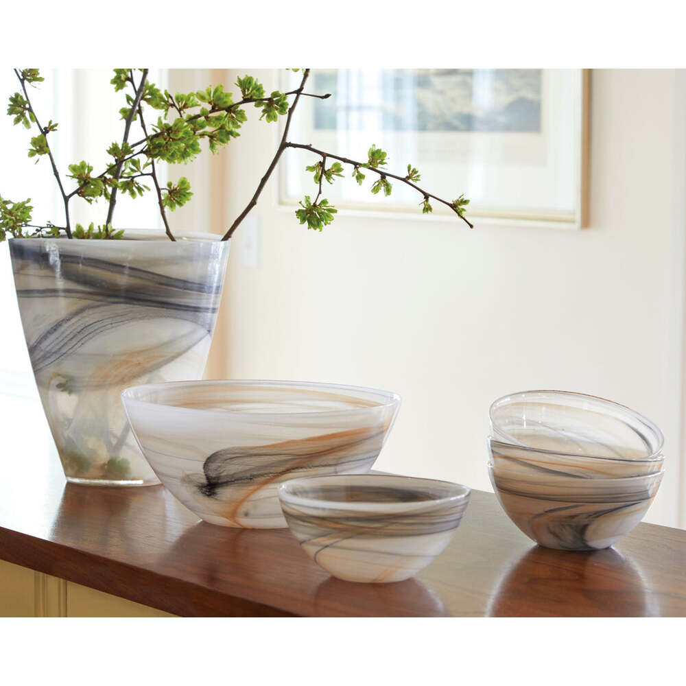 Alabaster Marbled Small Round Vase by Mariposa Additional Image-2