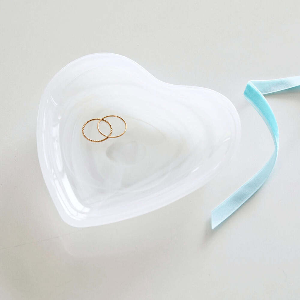 Alabaster White Heart Plate by Mariposa Additional Image-3