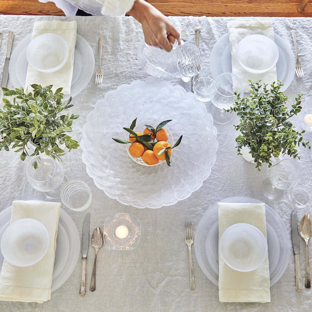 Alabaster White Large Scallop Rim Bowl by Mariposa Additional Image-2