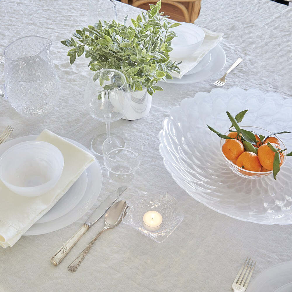 Alabaster White Large Scallop Rim Bowl by Mariposa Additional Image-3