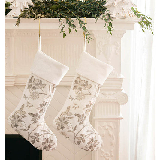 Allegria Beaded Floral Stocking by SFERRA Additional Image - 1
