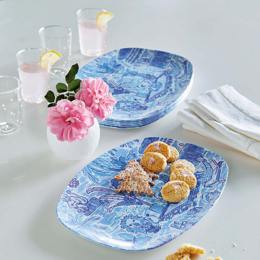 Animal Vacay Blue Platter by Mariposa Additional Image-2