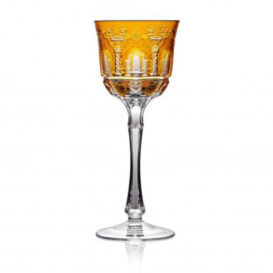 Athens Amber Wine Hock by Varga Crystal