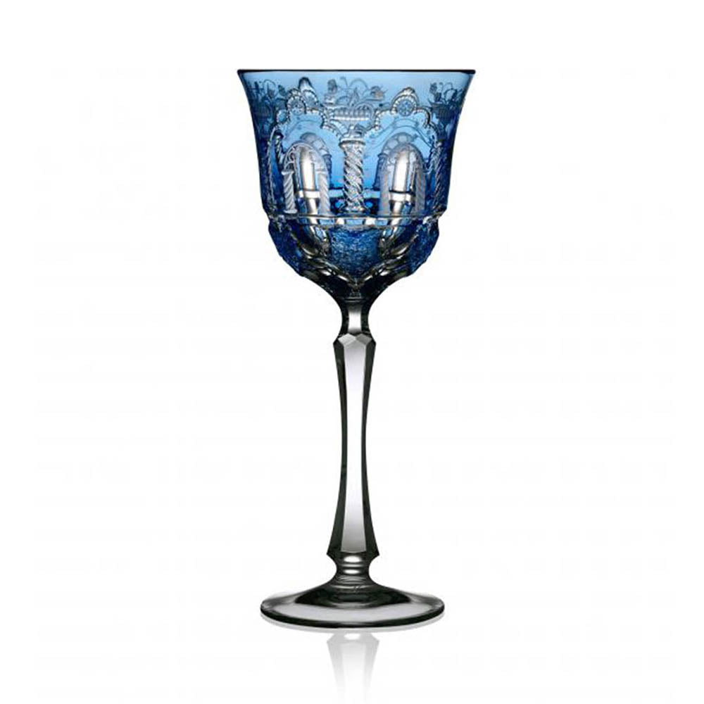 Athens Sky Blue Water Glass by Varga Crystal