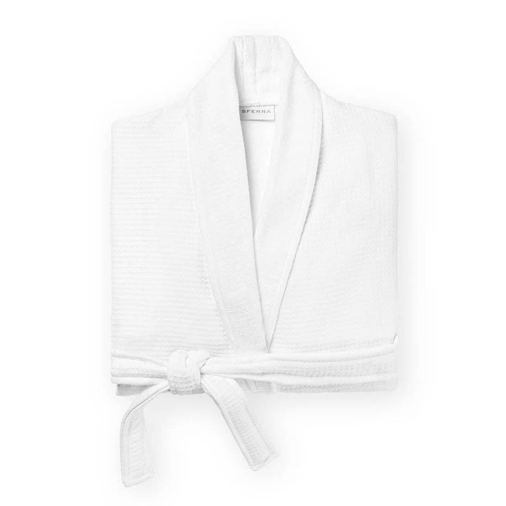 Berkley White Bath Robe Terry/Waffle Reverse by SFERRA Additional Image - 2
