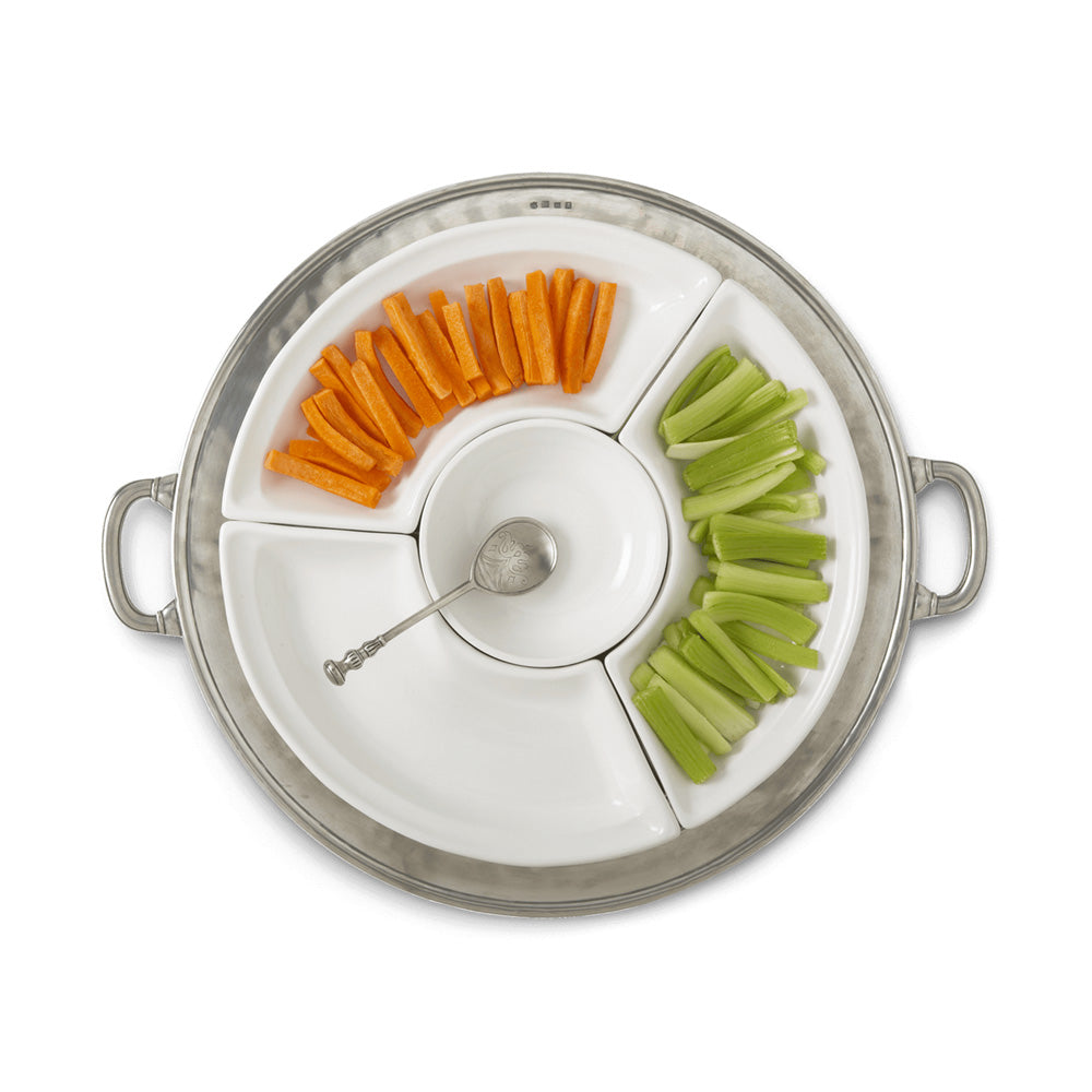 Convivio Round Sectional Platter by Match Pewter