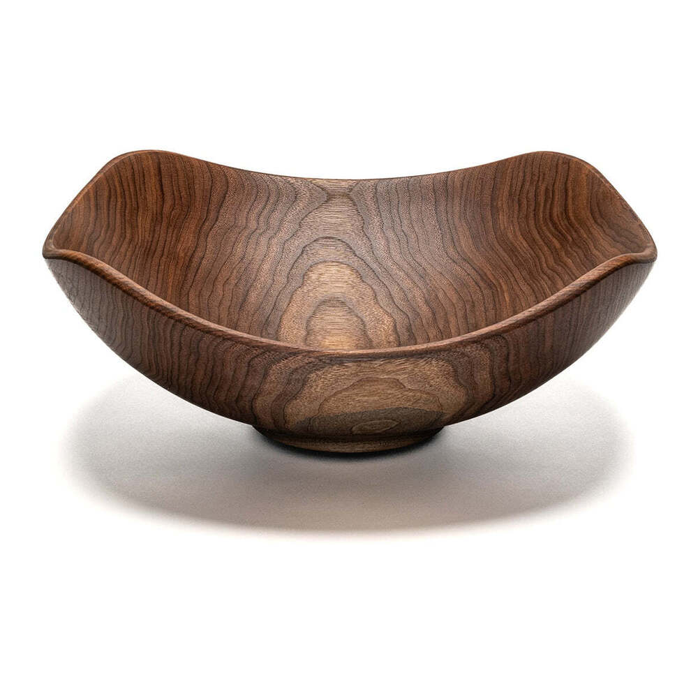 Echo 16" Walnut Square Wooden Bowl by Andrew Pearce Additional Image - 2