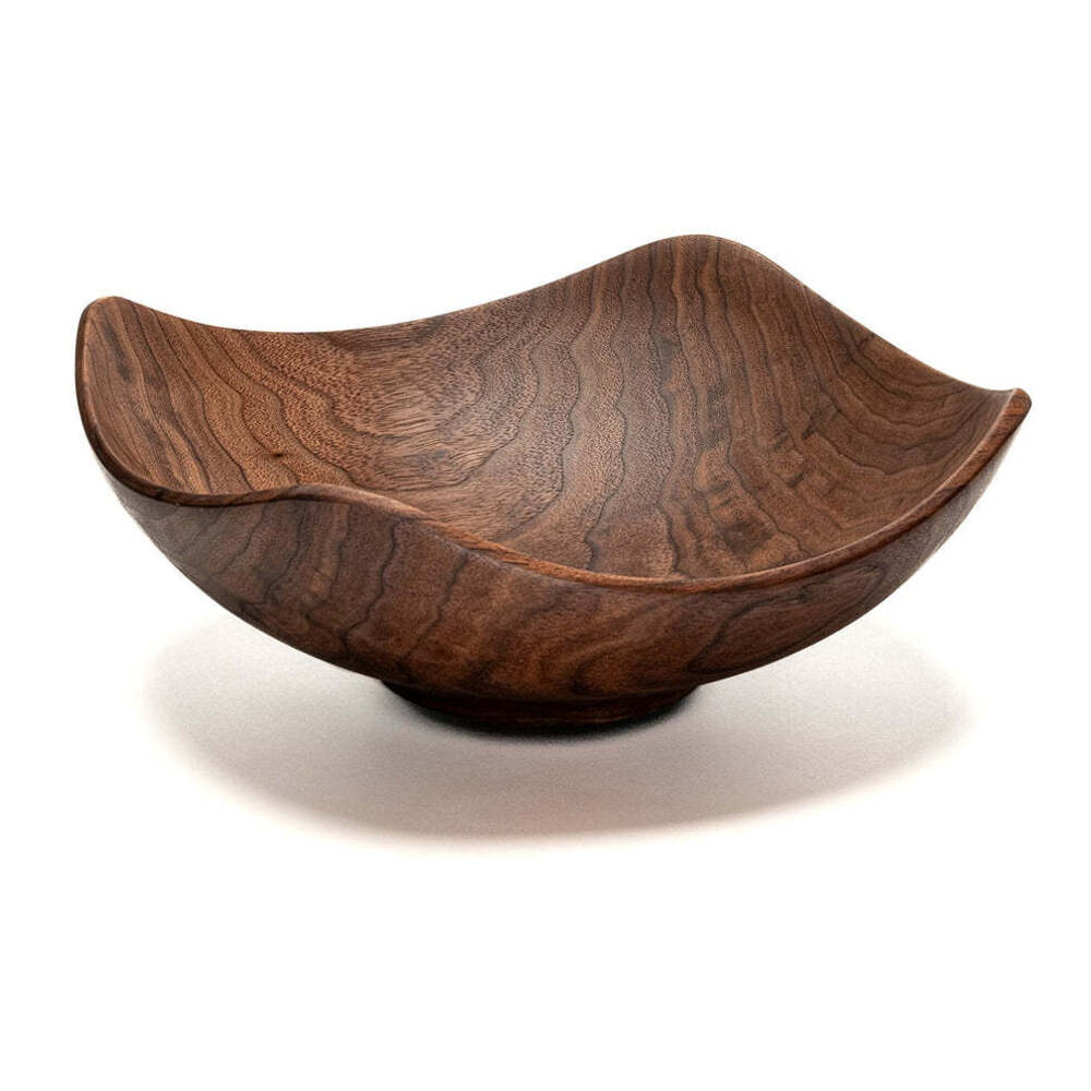 Echo 12" Walnut Square Wooden Bowl by Andrew Pearce Additional Image - 1