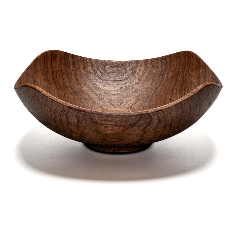 Echo 20" Walnut Square Wooden Bowl by Andrew Pearce Additional Image - 2