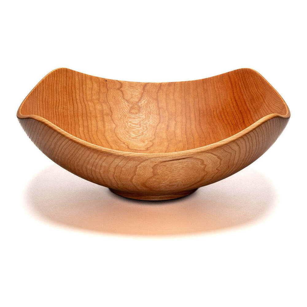 Echo 16" Cherry Square Wooden Bowl by Andrew Pearce Additional Image - 2