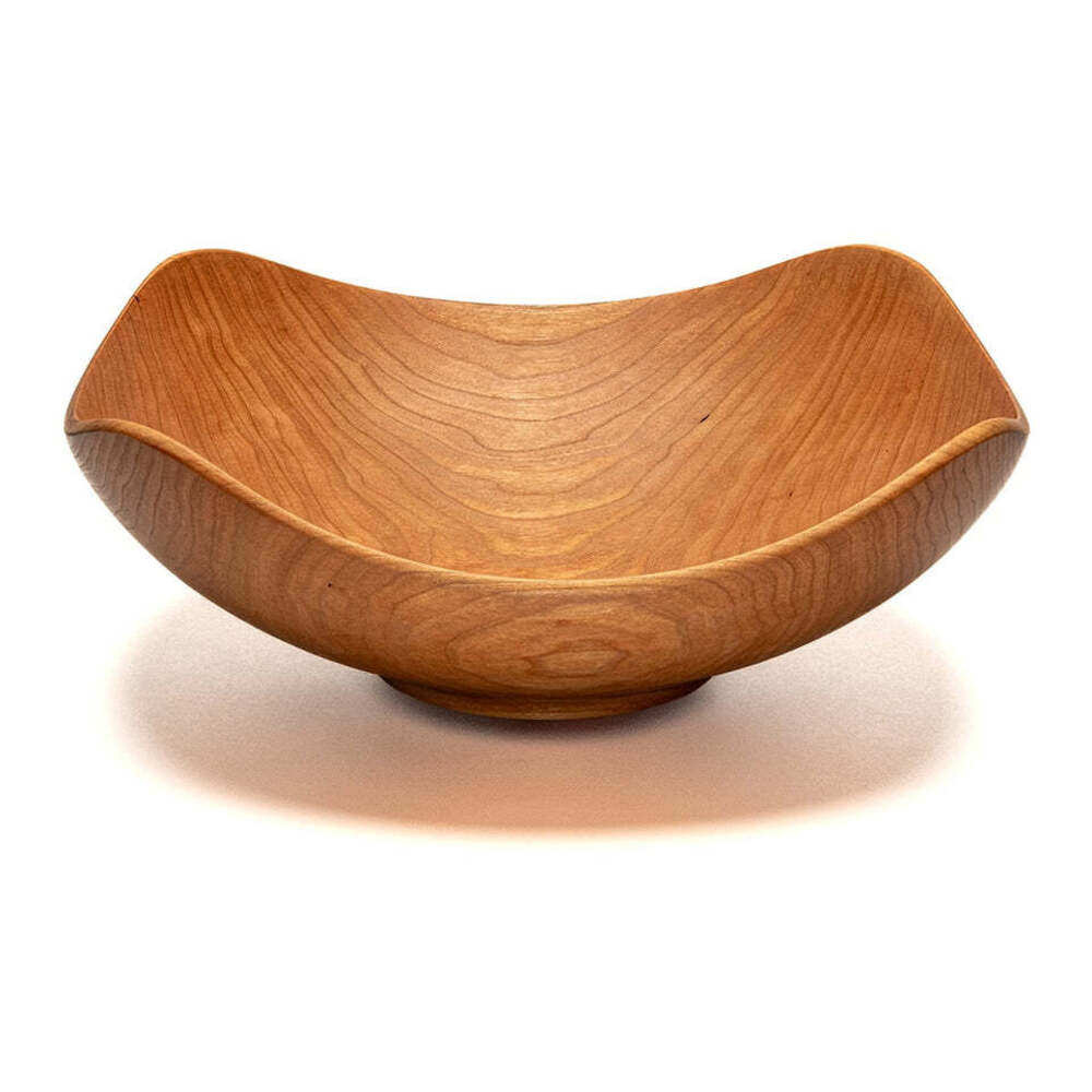 Echo 12" Cherry Square Wooden Bowl by Andrew Pearce Additional Image - 1
