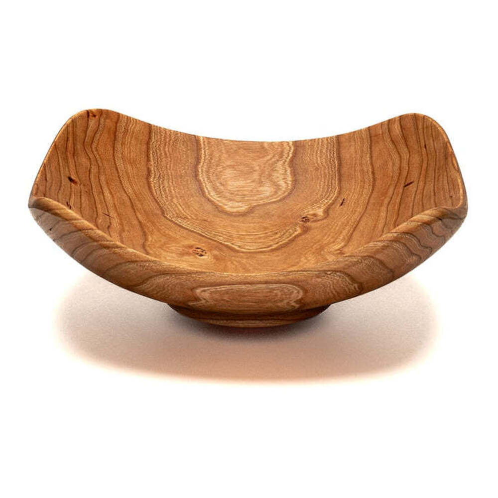 Echo 9" Cherry Square Wooden Bowl by Andrew Pearce Additional Image - 1