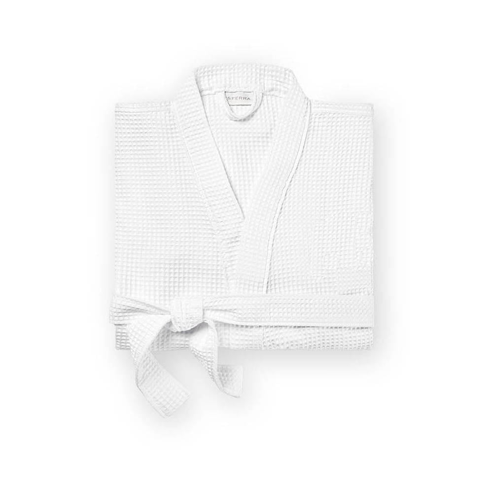 Edison White Bath Robe Waffle Weave by SFERRA Additional Image - 2