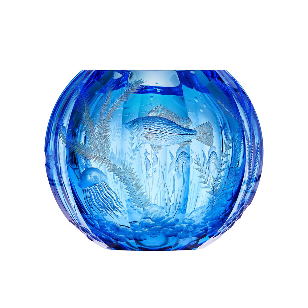 Globe Vase With The Decor Of Fish Empire, 20 cm by Moser