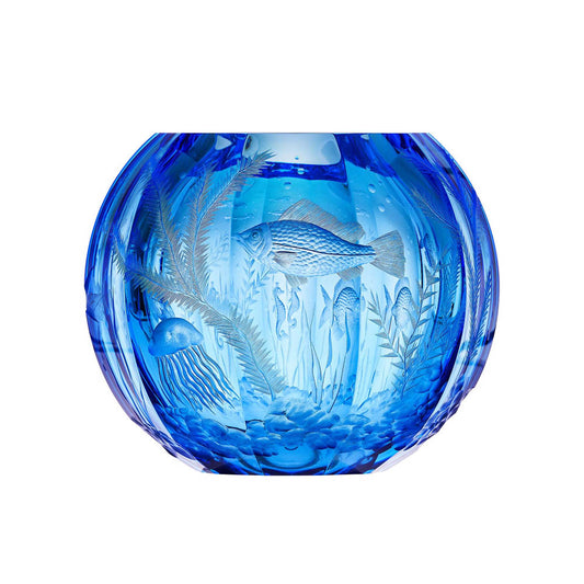 Globe Vase With The Decor Of Fish Empire, 20 cm by Moser