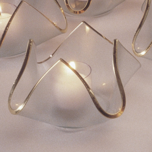Handkerchief Votive with Gold Edges by Annieglass Additional Image - 1