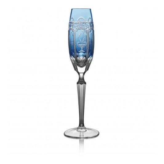 Imperial Sky Blue Grande Champagne Flute by Varga Crystal