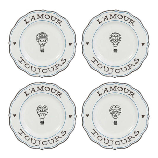 L'Amour Toujours Dessert/Salad Plate Assorted - Set of 4 by Juliska