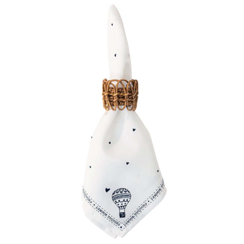 L'Amour Toujours Napkin - White/Black by Juliska Additional Image-1