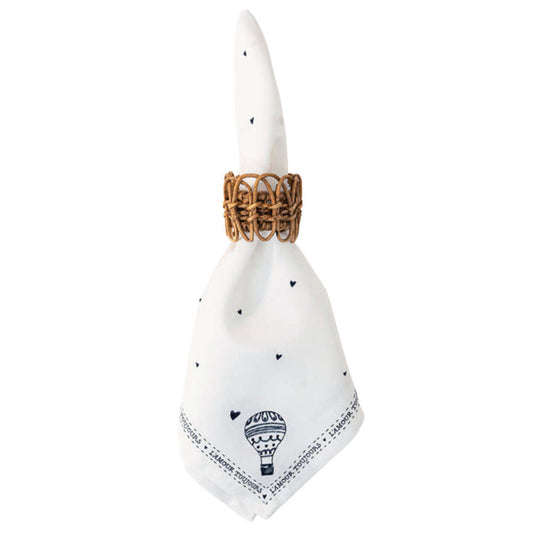 L'Amour Toujours Napkin - White/Black by Juliska Additional Image-1