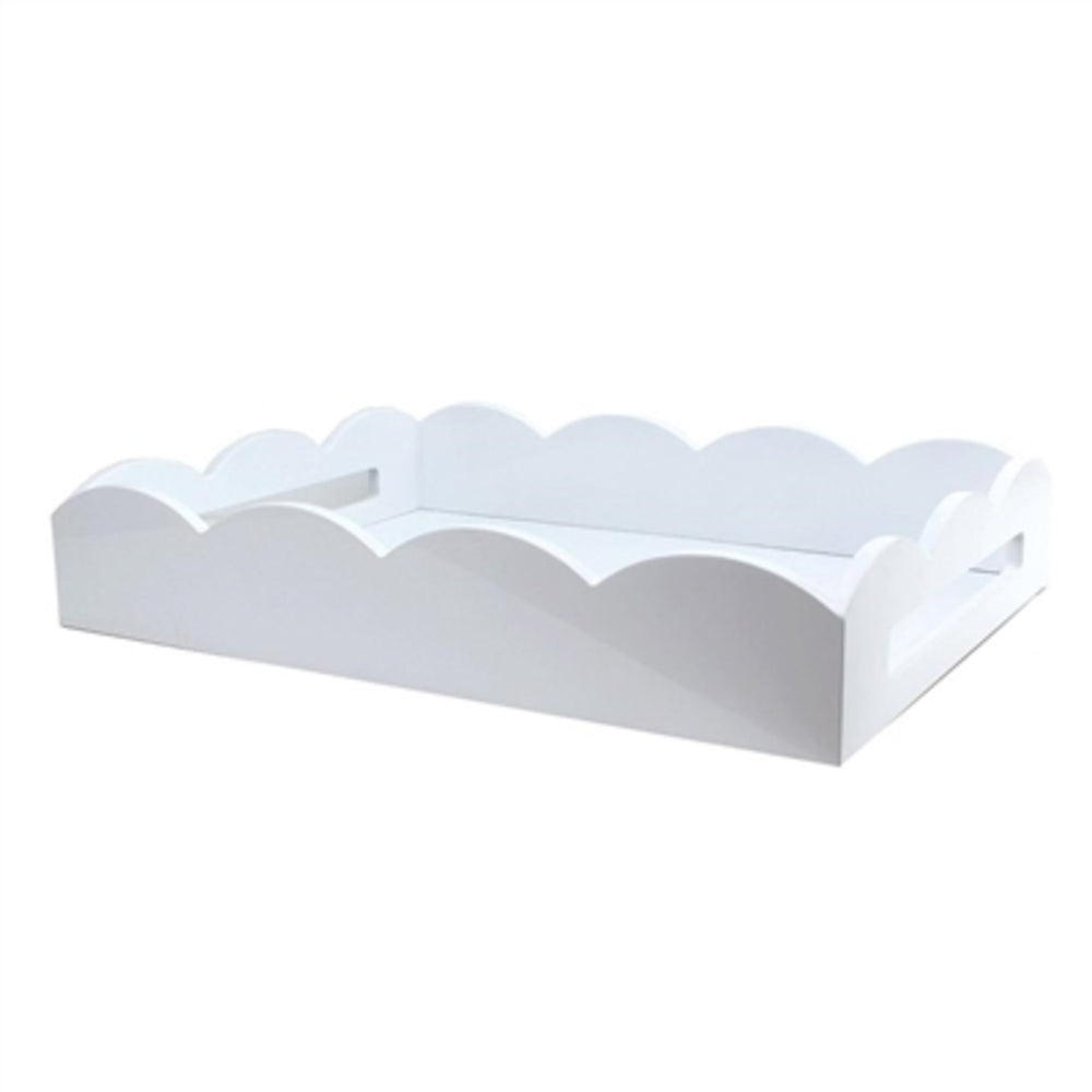 Large Scalloped White Tray by Addison Ross