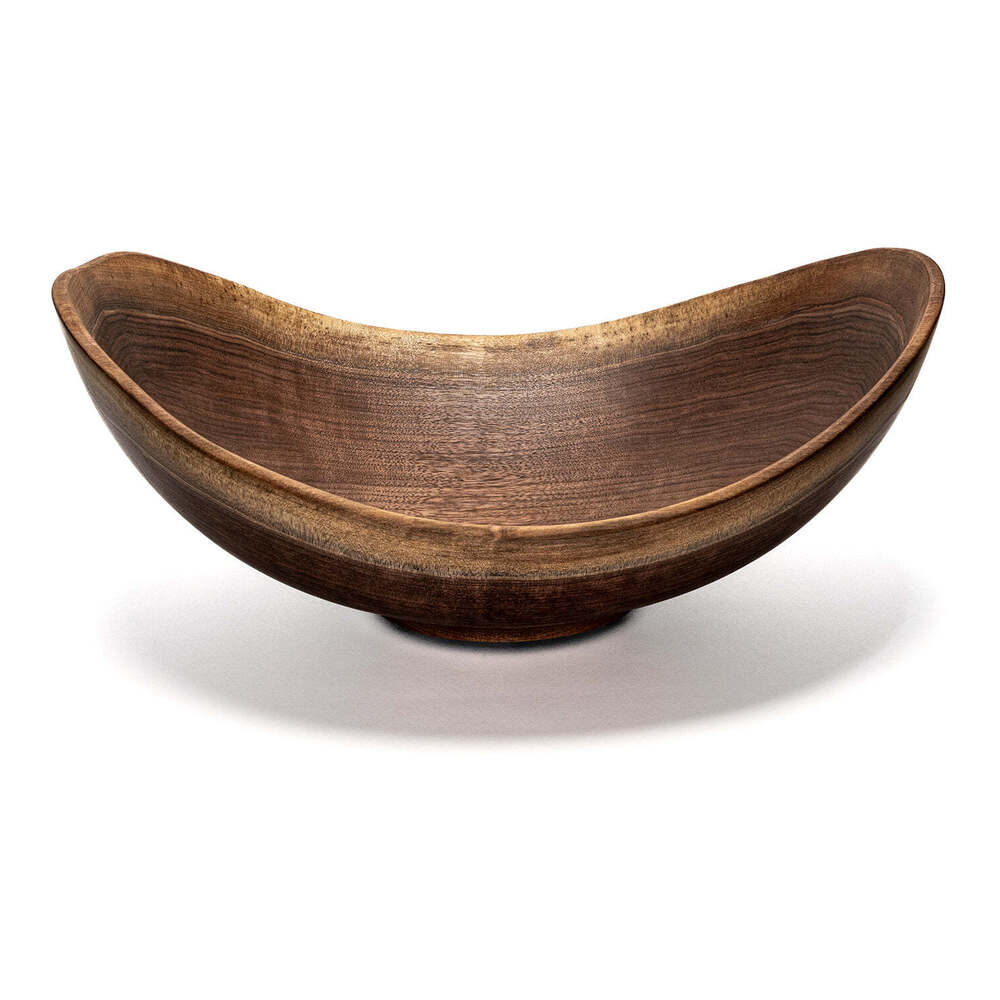 Live Edge Oval 24" Walnut Wooden Bowl by Andrew Pearce Additional Image - 1