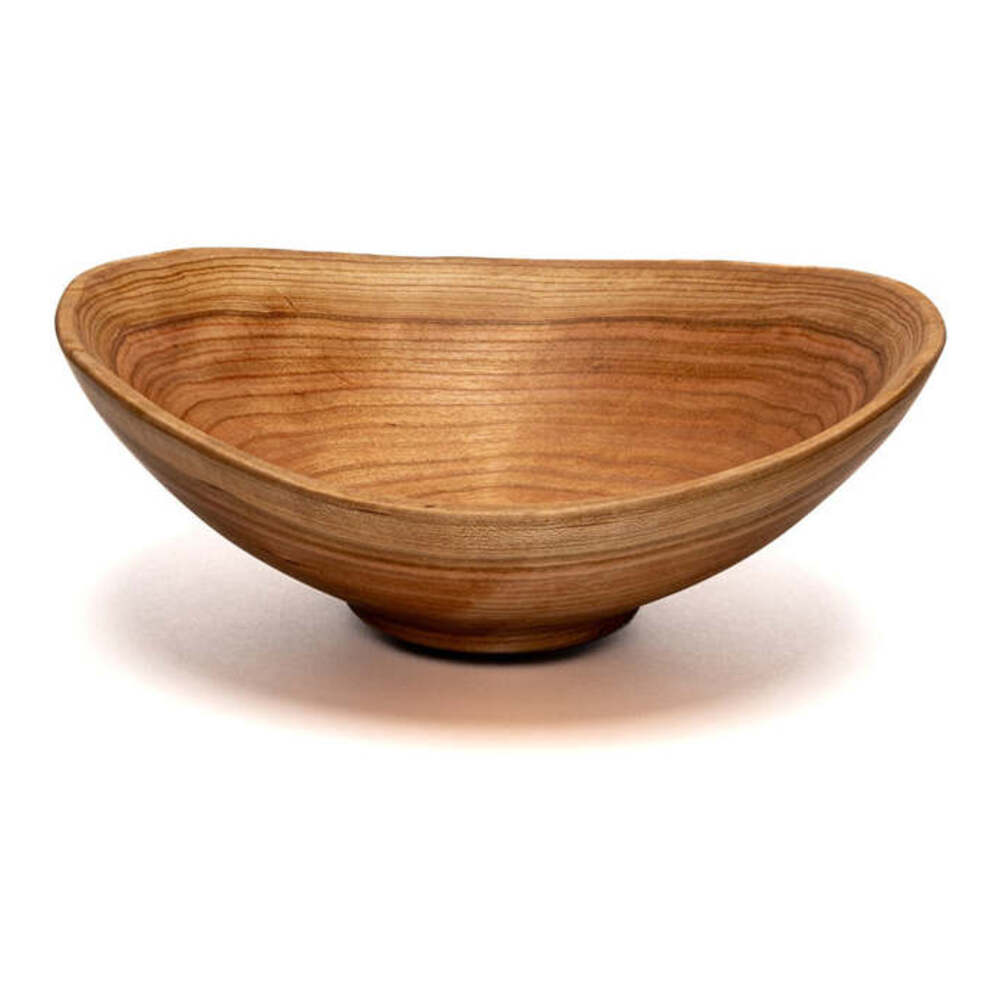 Live Edge 9" Cherry Wooden Bowl by Andrew Pearce Additional Image - 1