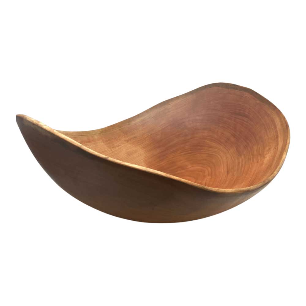 Live Edge 24" Cherry Wooden Bowl by Andrew Pearce Additional Image - 2