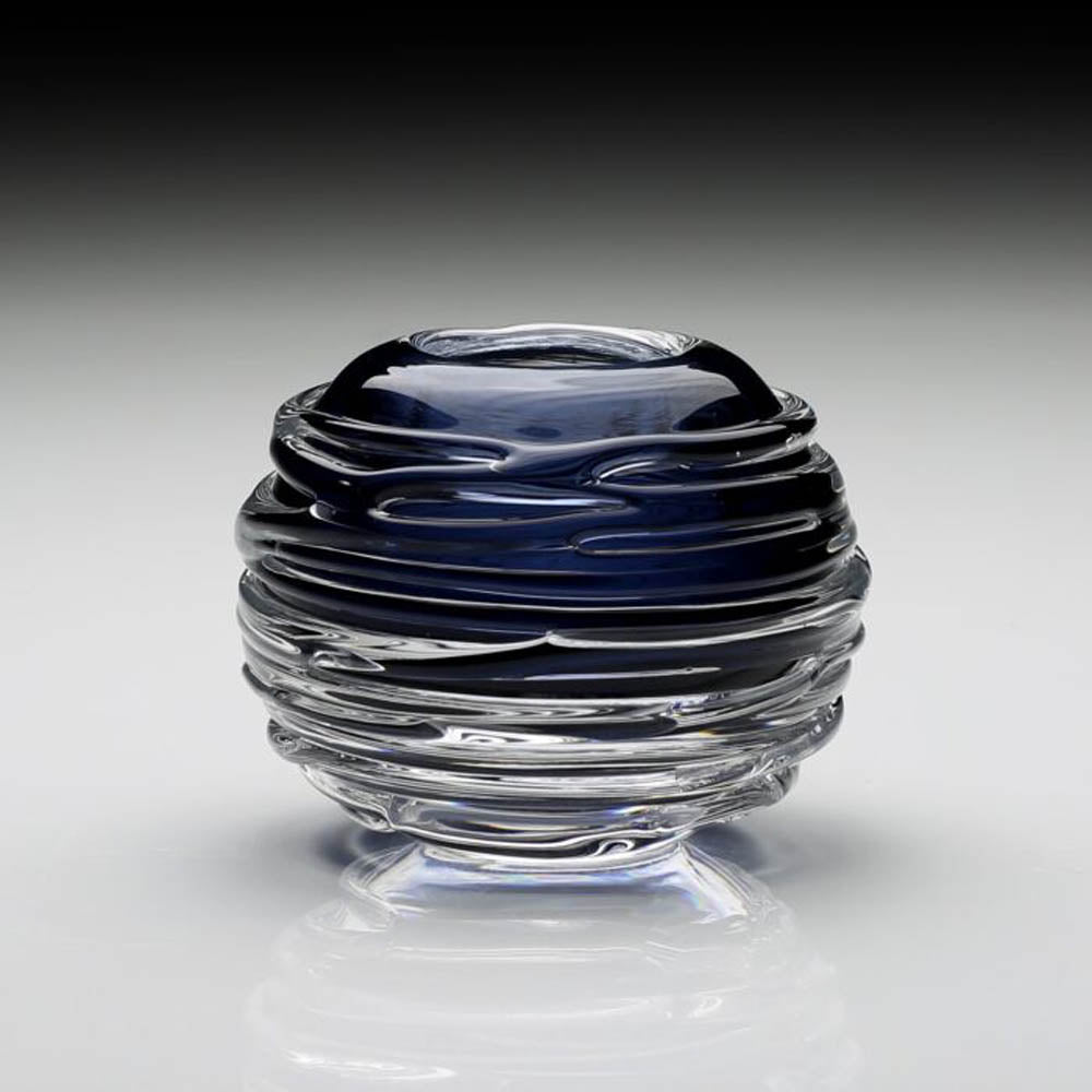 Miranda Mini Globe Vase Steel Blue 3" / 7.5cm by William Yeoward Additional Image - 1