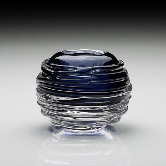 Miranda Mini Globe Vase Steel Blue 3" / 7.5cm by William Yeoward Additional Image - 1