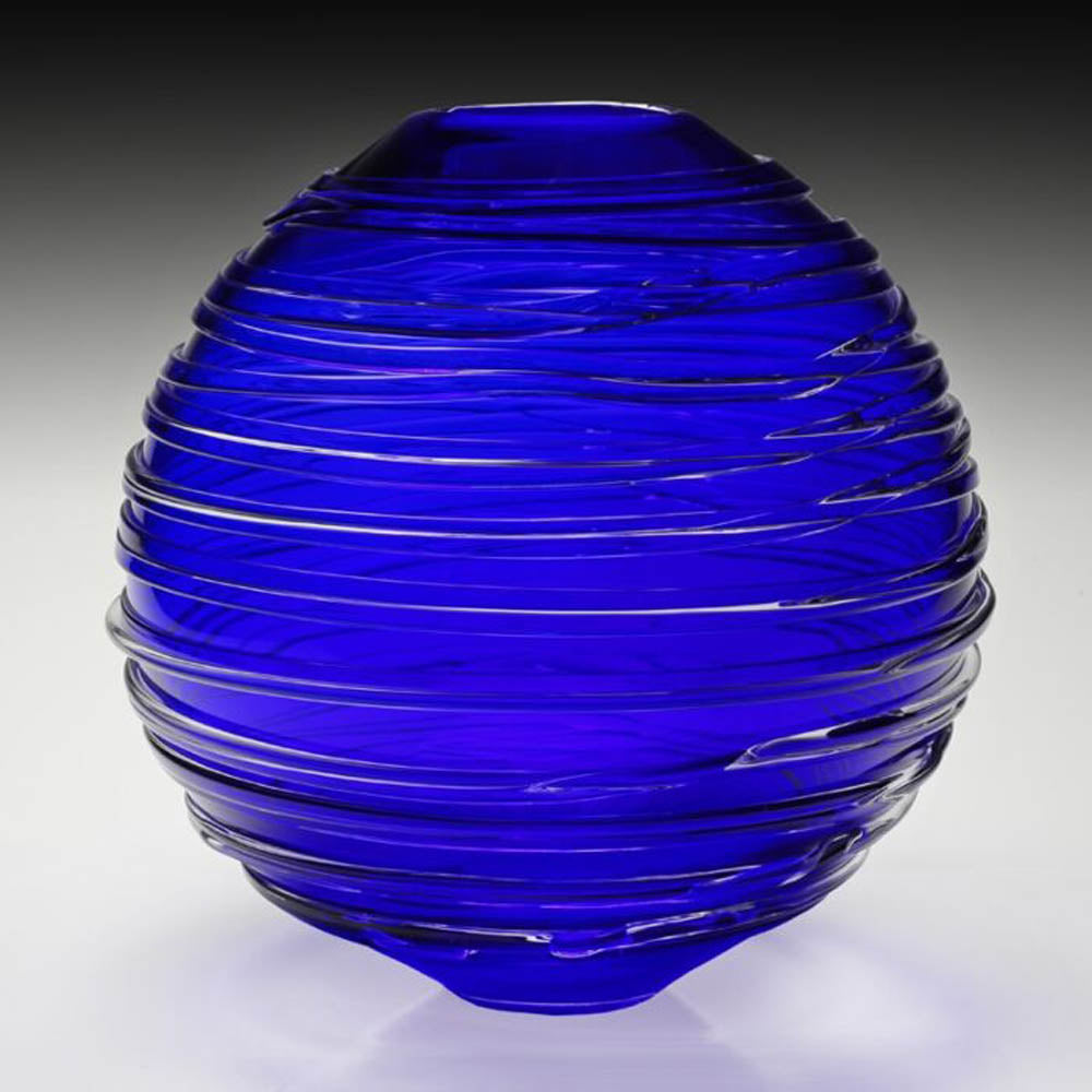 Miranda Ocean Blue Globe Vase 11" by William Yeoward Crystal Additional Image - 1