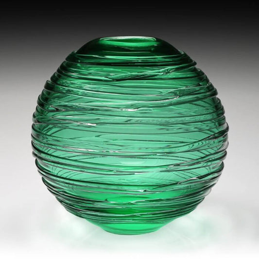 Miranda Seaglass Green Globe Vase 9" by William Yeoward Crystal Additional Image - 1