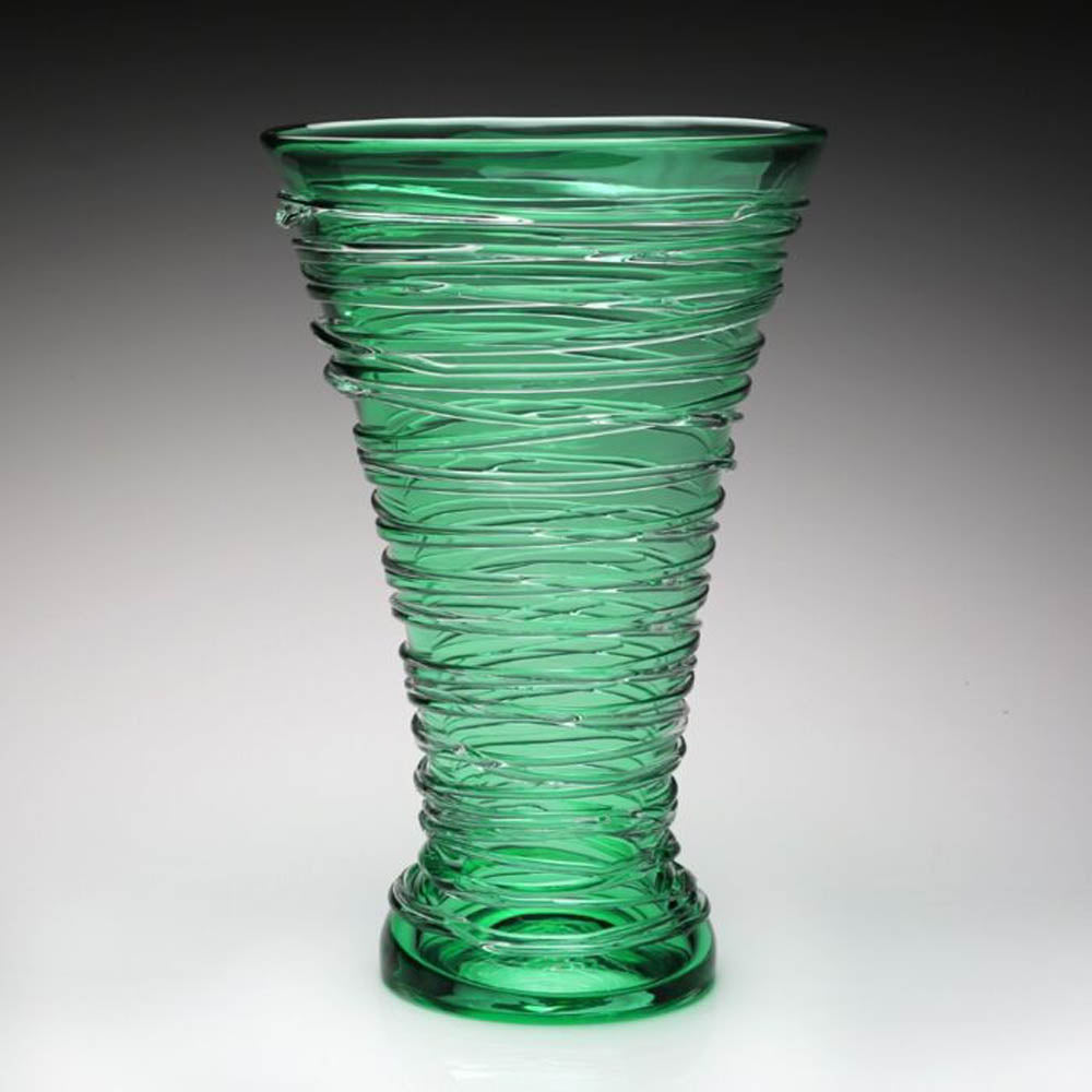 Miranda Seaglass Green Vase 14" by William Yeoward Crystal Additional Image - 1