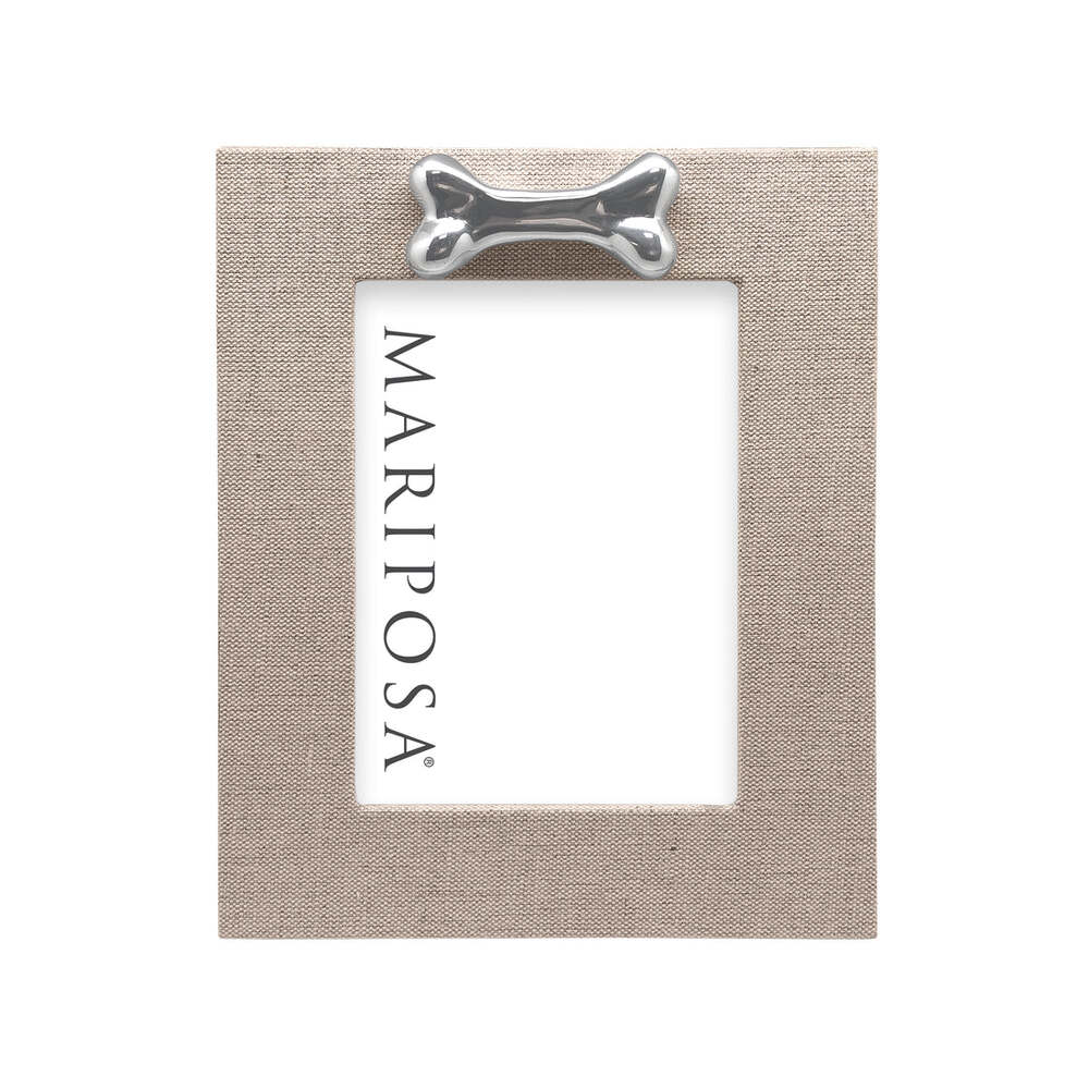 Natural Linen With Dog Bone 5X7 Frame Vertical by Mariposa