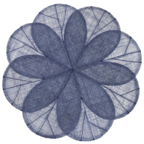 Navy Sinamay Flower Placemat by Deborah Rhodes