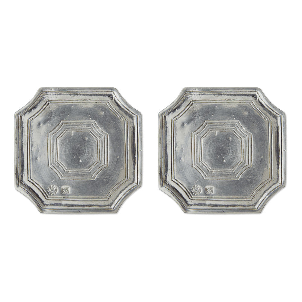 Octagonal Coaster Pair by Match Pewter