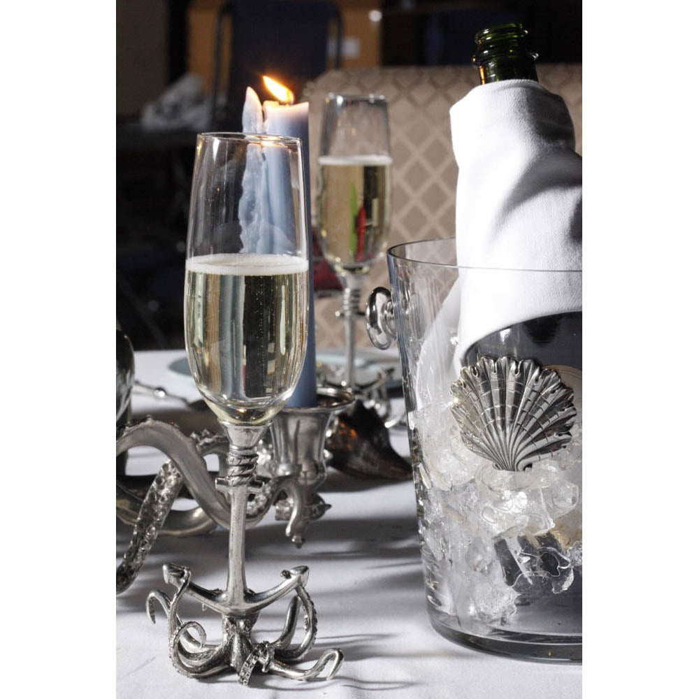 Octopus Pewter Stem Champagne Flute by Vagabond House Additional Image - 1