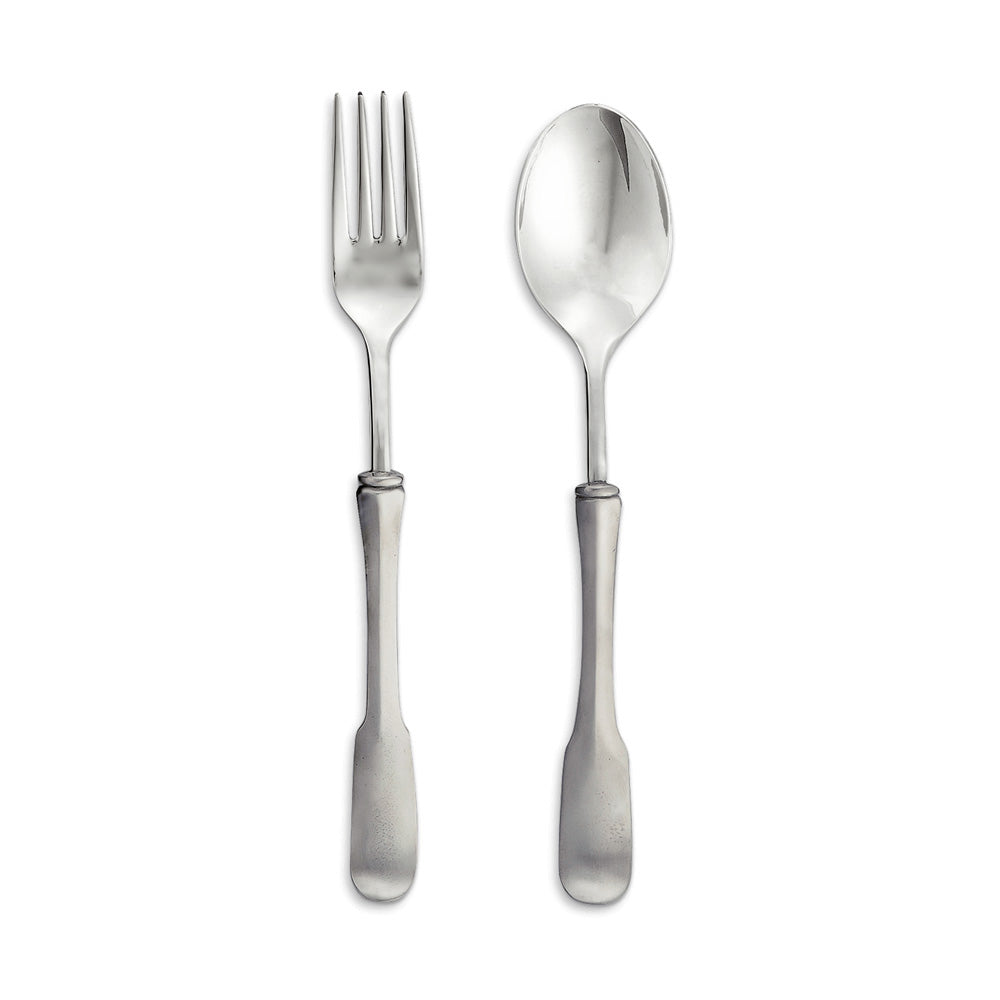Olivia Serving Fork & Spoon Set by Match Pewter