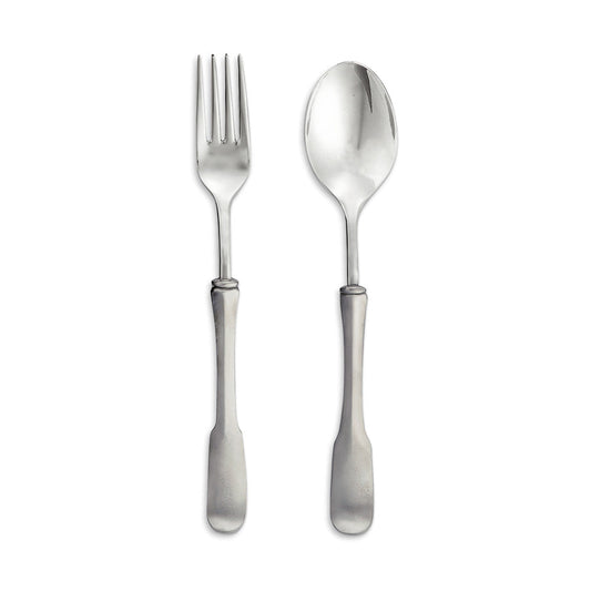 Olivia Serving Fork & Spoon Set by Match Pewter